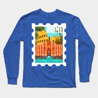 ROME - Italy traveling city view art postmark Long Sleeve T-Shirt